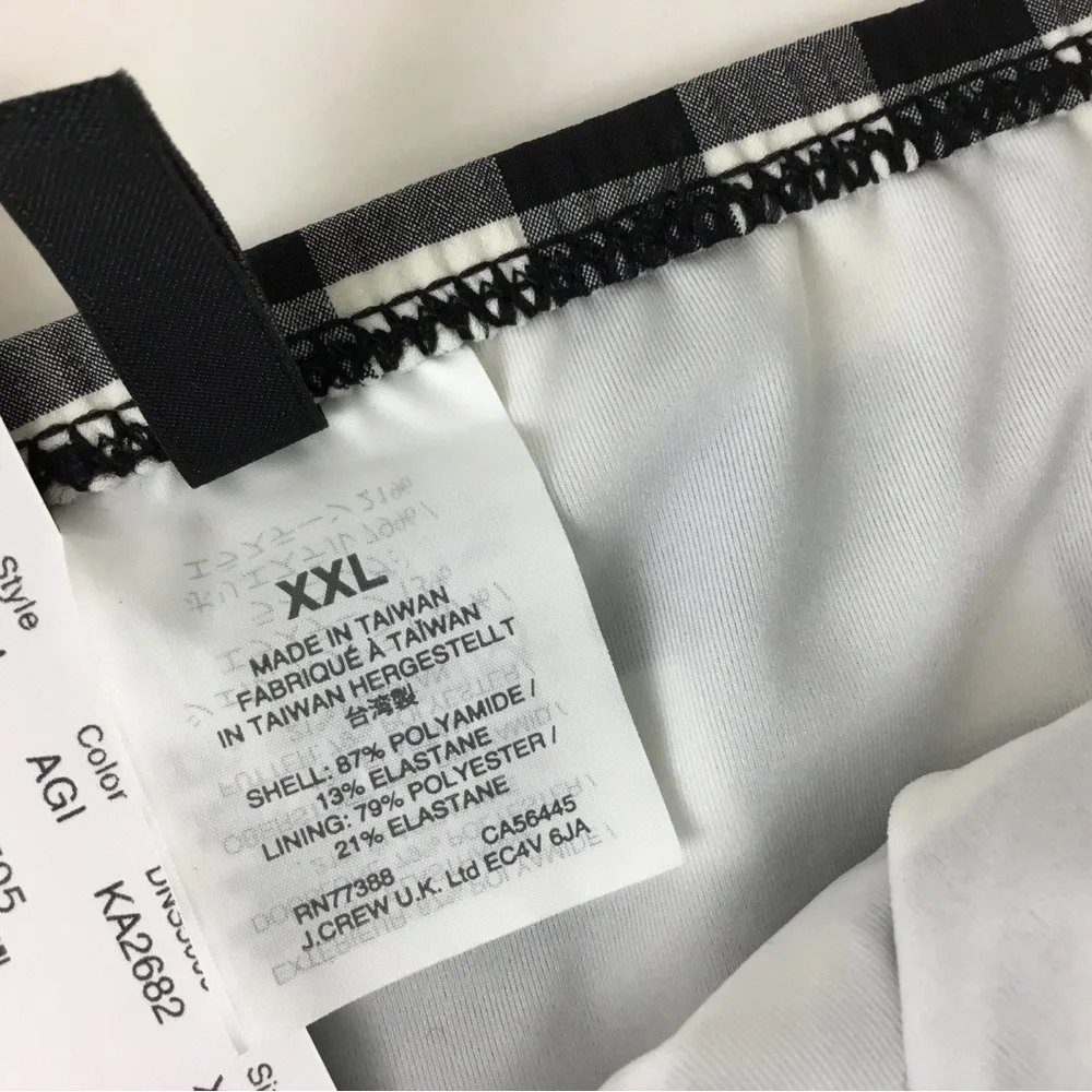 J. Crew Gingham Bikini Bottoms Swim XXL NWT